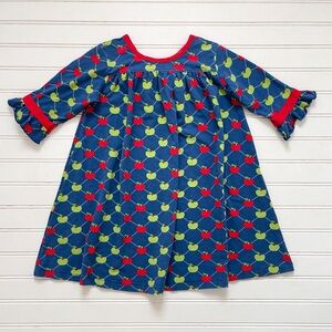 EUC Back to School Apple Print Swing Dress